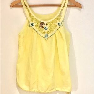 Free People Yellow Tank Top